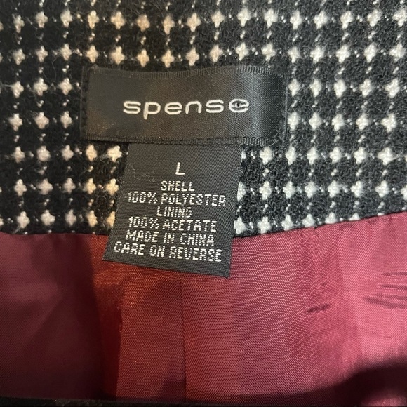 Spense Vintage Tweed Pattern Cropped Blazer Coat with Wide Sleeves Sz.L - Picture 7 of 11